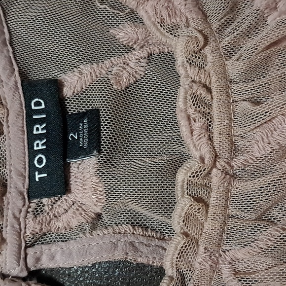 Torrid Floral Blush Pink Lace Sleeveless Blouse Top Office Business Casual Size - Picture 9 of 12